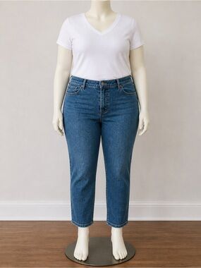 Talbots Slim Straight Ankle Classic Wash Jeans with Stretch - EUC - Size 16P